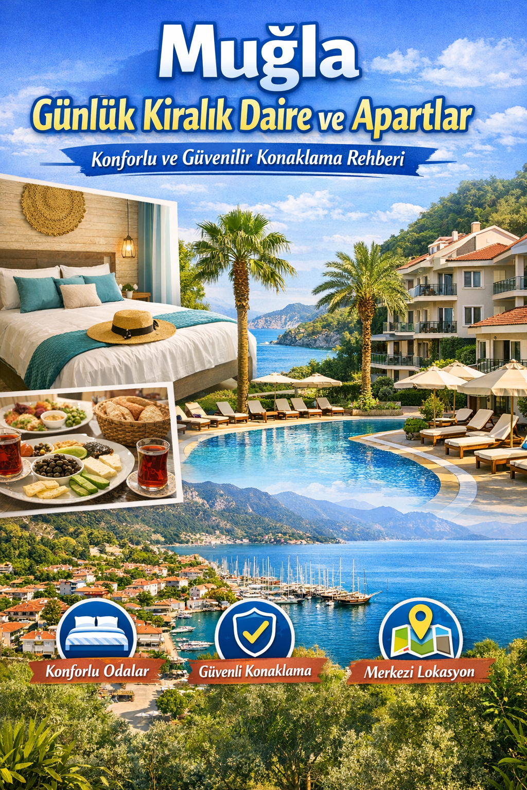 Muğla Günlük Kiralık Daire ve Apartlar: Konforlu ve Güvenilir Konaklama Rehberi